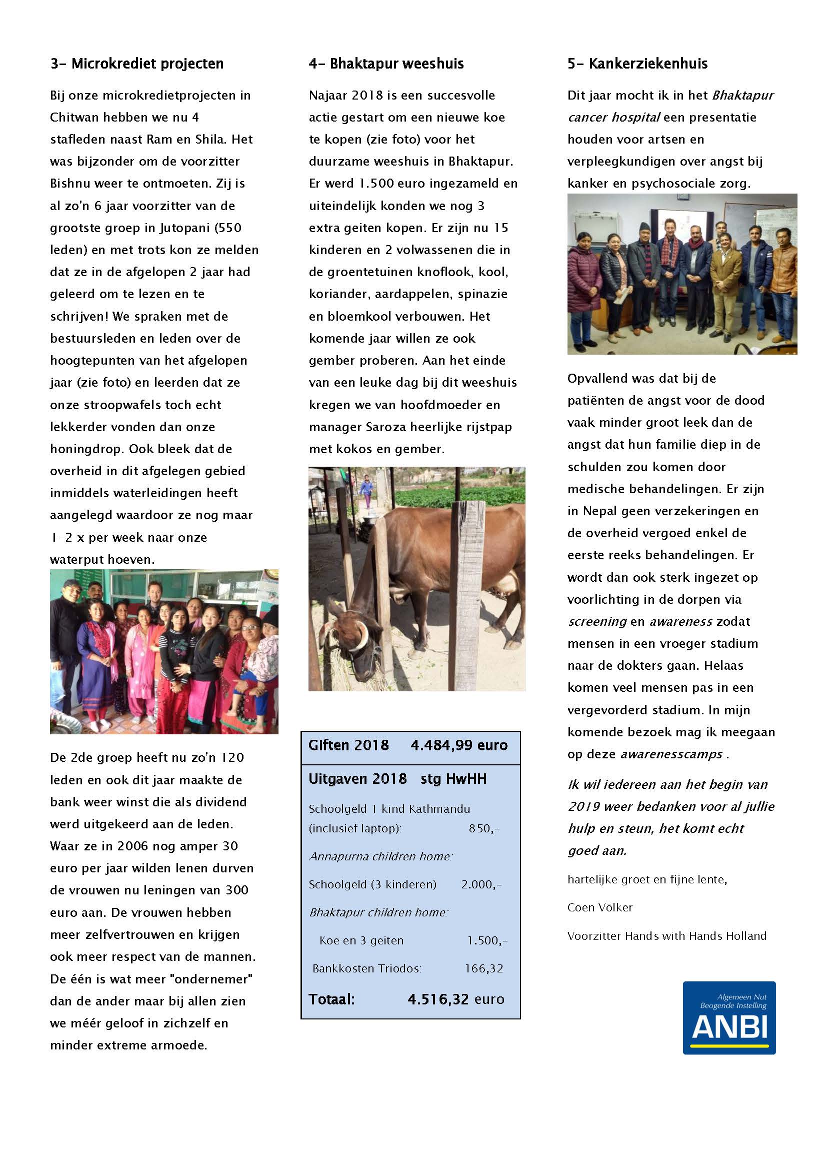 Nieuwsbrief Nepal 2019 1 Hands with Hands Holland 01 Page 1